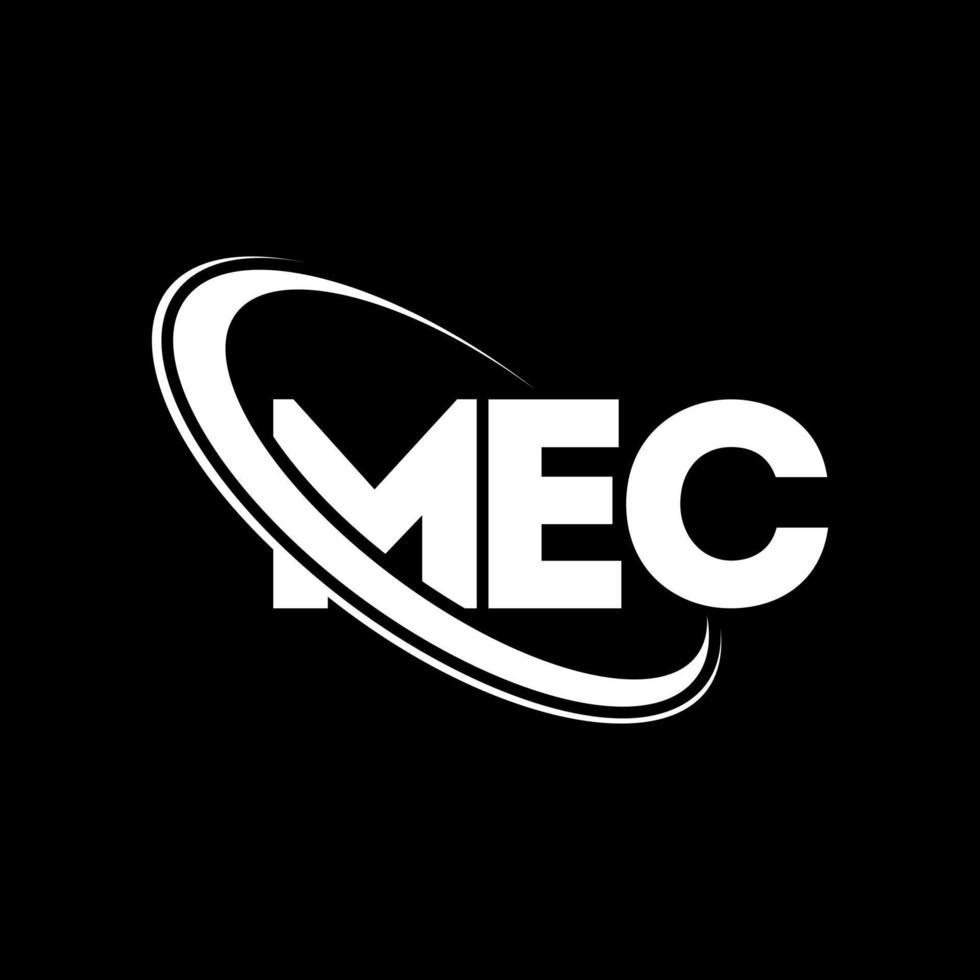 mec-logo. me brief. mec brief logo ontwerp. initialen mec-logo gekoppeld aan cirkel en monogram-logo in hoofdletters. mec typografie voor technologie, business en onroerend goed merk. vector