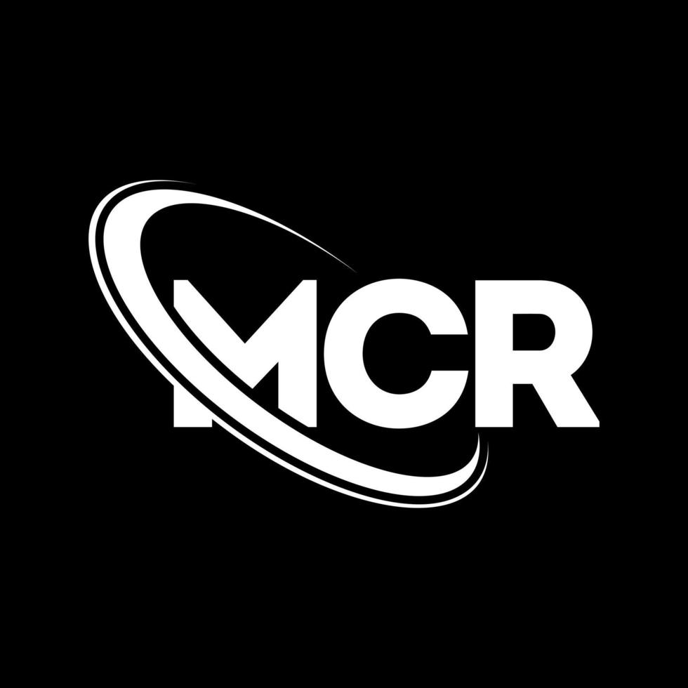 mcr-logo. mcr brief. mcr brief logo ontwerp. initialen mcr-logo gekoppeld aan cirkel en monogram-logo in hoofdletters. mcr-typografie voor technologie, zaken en onroerend goed merk. vector