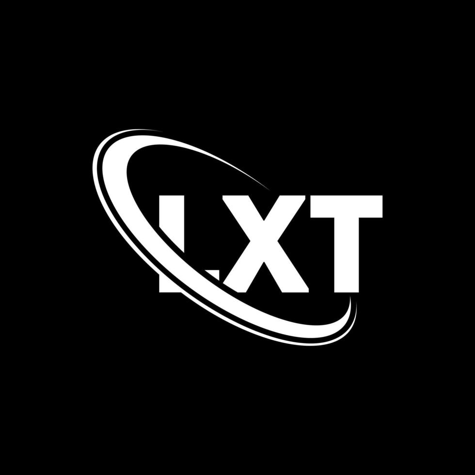 lxt-logo. lxt brief. lxt brief logo ontwerp. initialen lxt-logo gekoppeld aan cirkel en monogram-logo in hoofdletters. lxt typografie voor technologie, zaken en onroerend goed merk. vector