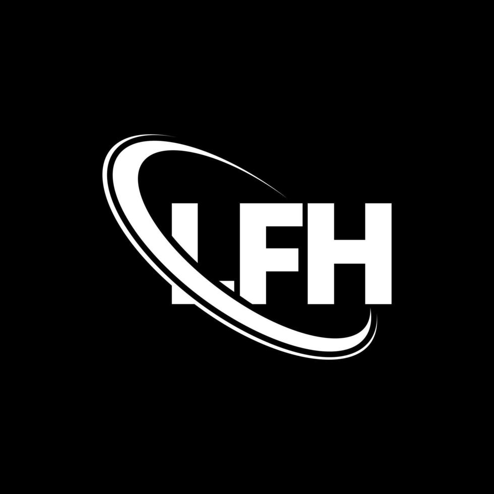 lfh-logo. lf brief. lfh brief logo ontwerp. initialen lfh-logo gekoppeld aan cirkel en monogram-logo in hoofdletters. lfh typografie voor technologie, zaken en onroerend goed merk. vector