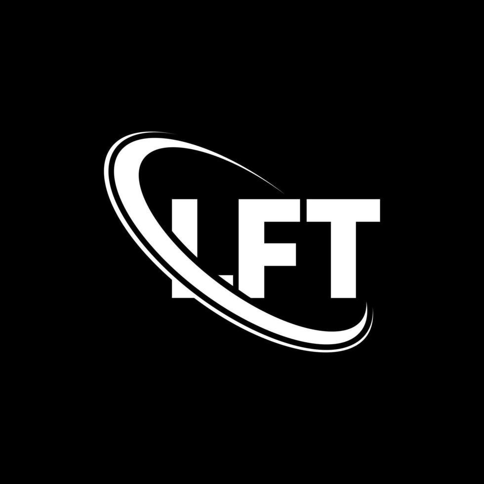 lft-logo. lft brief. ft letter logo ontwerp. initialen lft-logo gekoppeld aan cirkel en monogram-logo in hoofdletters. lft typografie voor technologie, zaken en onroerend goed merk. vector