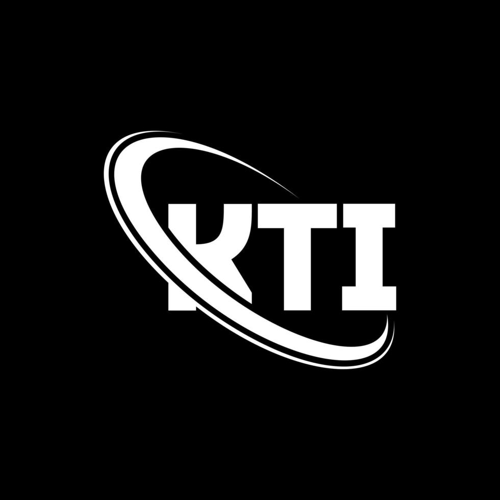 kti-logo. kti brief. kti brief logo ontwerp. initialen kti-logo gekoppeld aan cirkel en monogram-logo in hoofdletters. kti typografie voor technologie, business en onroerend goed merk. vector