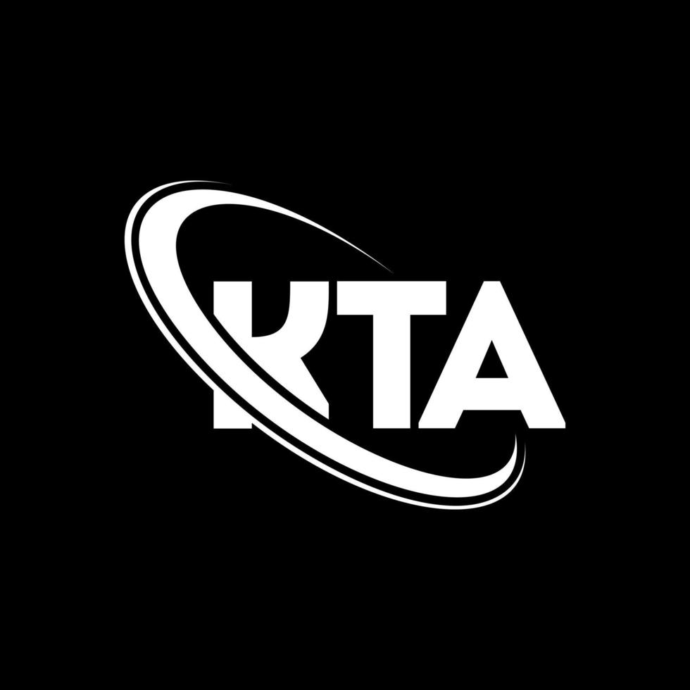 kta-logo. kta brief. kta brief logo ontwerp. initialen kta logo gekoppeld aan cirkel en hoofdletter monogram logo. kta typografie voor technologie, zaken en onroerend goed merk. vector