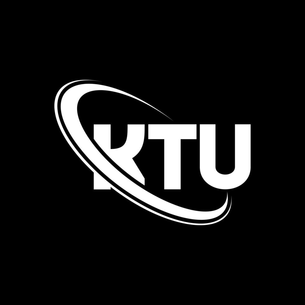 ktu-logo. ktu brief. ktu brief logo ontwerp. initialen ktu logo gekoppeld aan cirkel en hoofdletter monogram logo. ktu typografie voor technologie, zaken en onroerend goed merk. vector