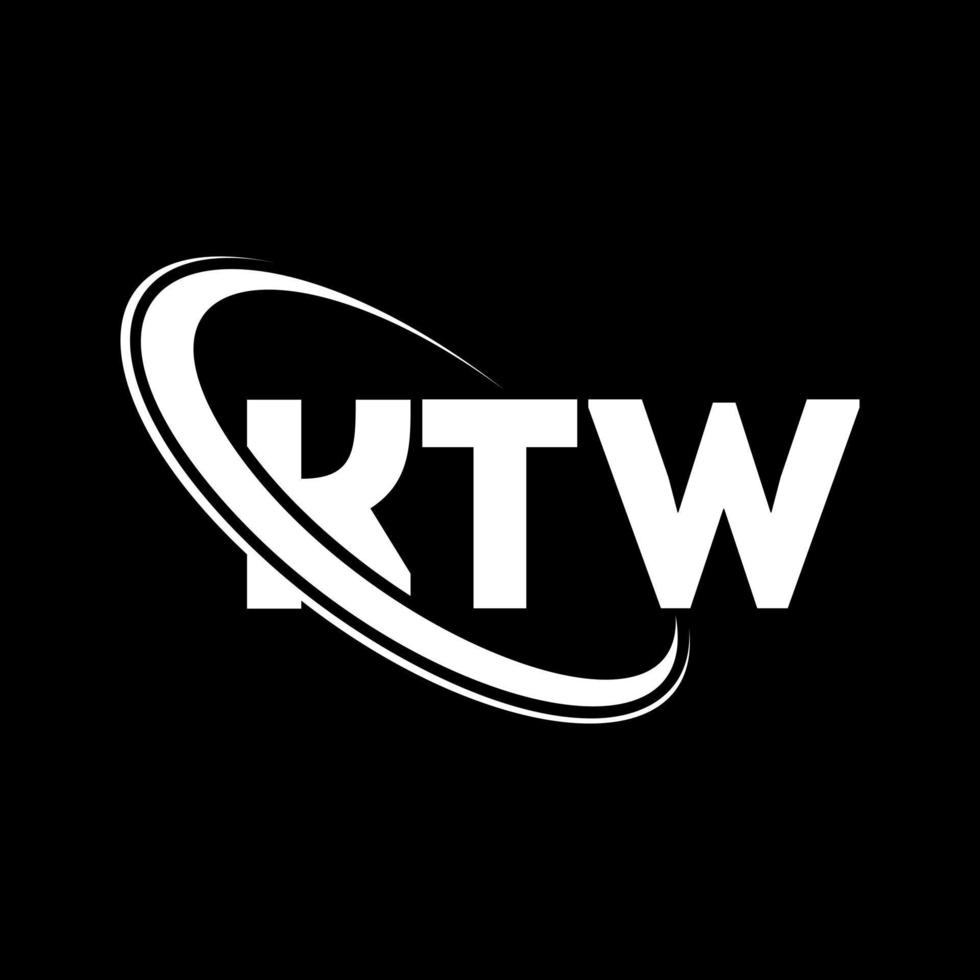 ktw-logo. kt brief. ktw brief logo ontwerp. initialen ktw logo gekoppeld aan cirkel en hoofdletter monogram logo. ktw typografie voor technologie, business en onroerend goed merk. vector