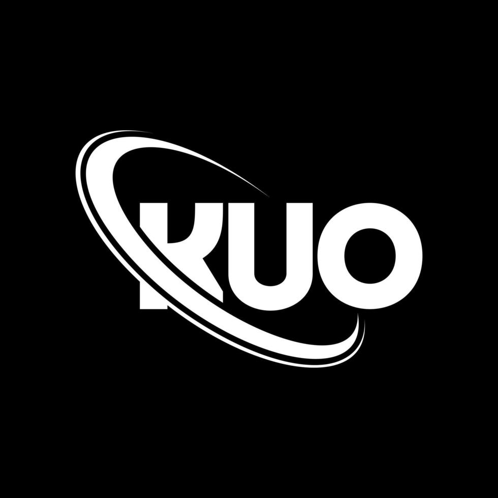 kuo-logo. ku brief. kuo brief logo ontwerp. initialen kuo logo gekoppeld aan cirkel en hoofdletter monogram logo. kuo typografie voor technologie, zaken en onroerend goed merk. vector