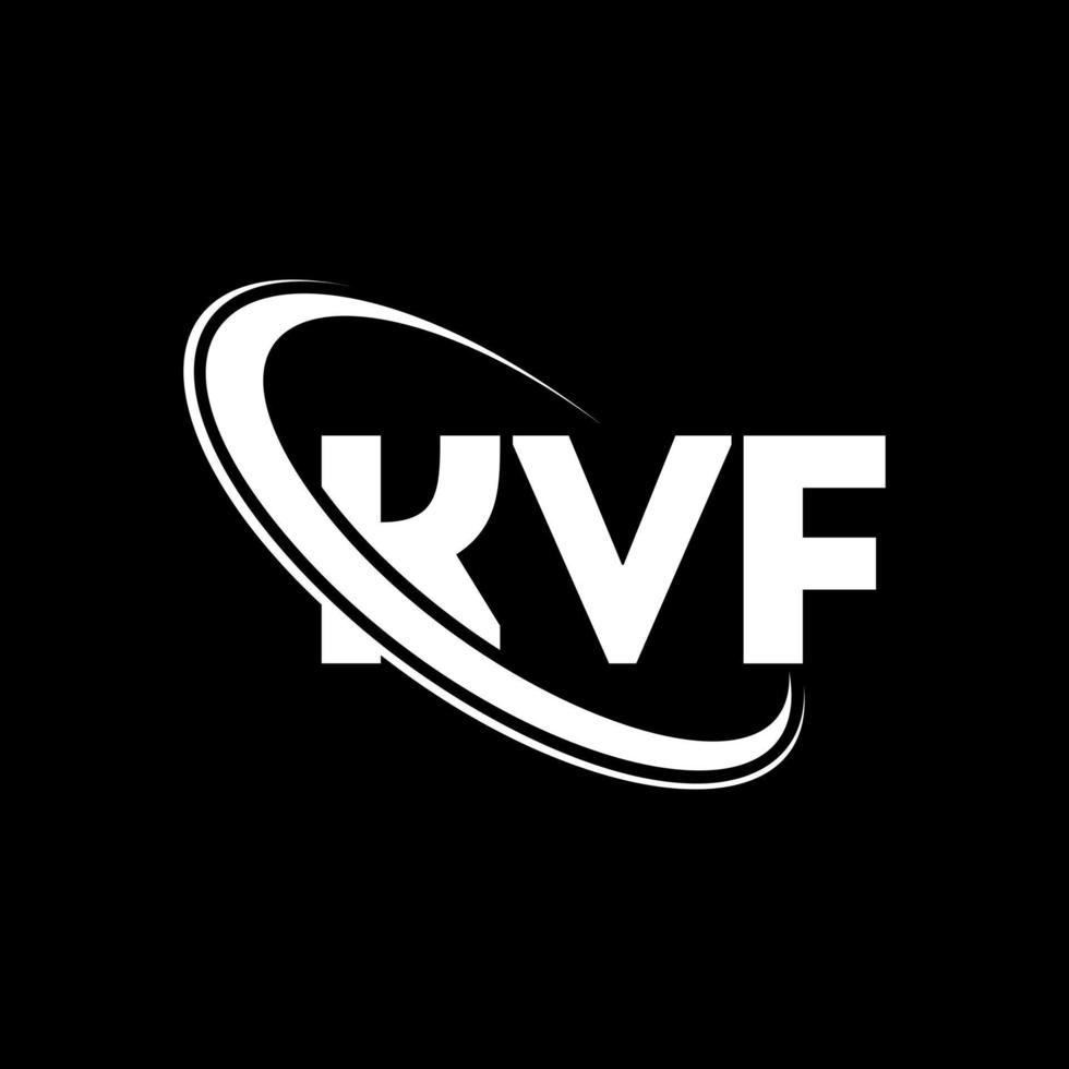 kvf-logo. kvf brief. kvf brief logo ontwerp. initialen kvf logo gekoppeld aan cirkel en hoofdletter monogram logo. kvf typografie voor technologie, zaken en onroerend goed merk. vector