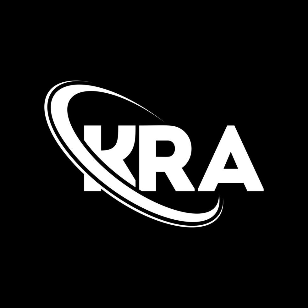 kra-logo. kra brief. kra brief logo ontwerp. initialen kra-logo gekoppeld aan cirkel en monogram-logo in hoofdletters. kra typografie voor technologie, zaken en onroerend goed merk. vector