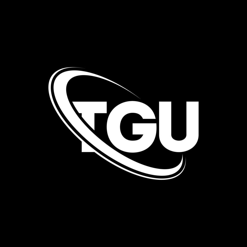tgu-logo. tg brief. tgu brief logo ontwerp. initialen tgu-logo gekoppeld aan cirkel en monogram-logo in hoofdletters. tgu typografie voor technologie, business en onroerend goed merk. vector