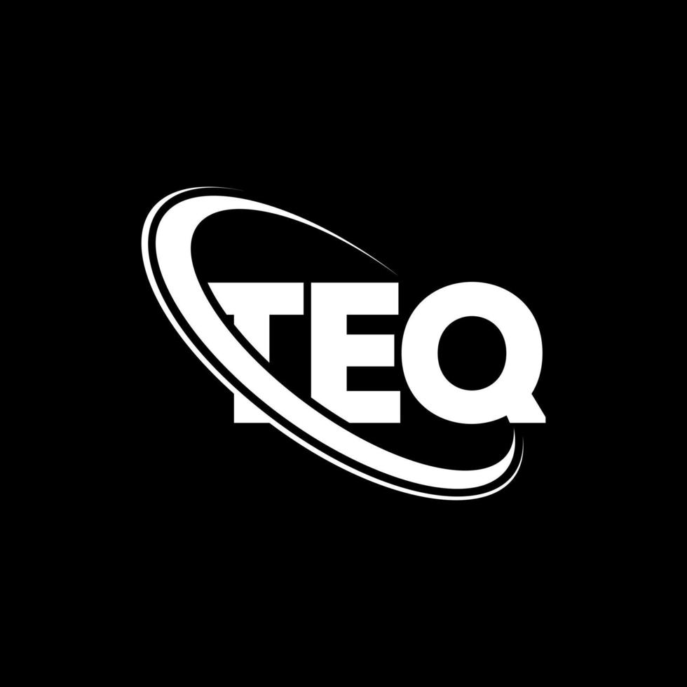 teq-logo. teq brief. teq brief logo ontwerp. initialen teq-logo gekoppeld aan cirkel en monogram-logo in hoofdletters. teq typografie voor technologie, zaken en onroerend goed merk. vector