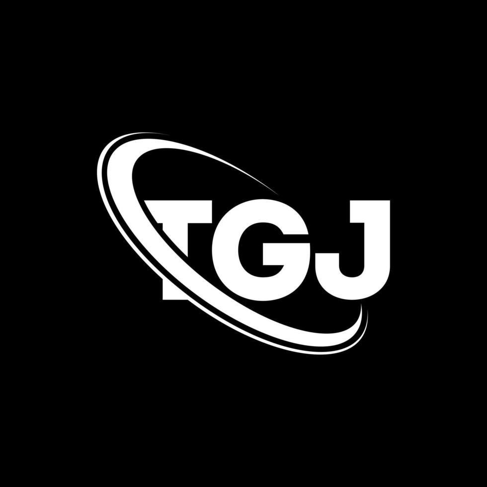 tgj-logo. tg brief. tgj brief logo ontwerp. initialen tgj-logo gekoppeld aan cirkel en monogram-logo in hoofdletters. tgj typografie voor technologie, business en onroerend goed merk. vector