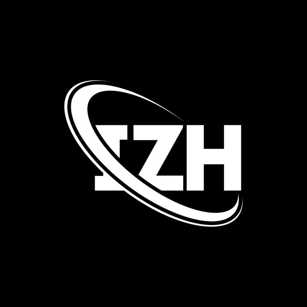 izh-logo. iz brief. izh brief logo ontwerp. initialen izh-logo gekoppeld aan cirkel en monogram-logo in hoofdletters. izh typografie voor technologie, zaken en onroerend goed merk. vector