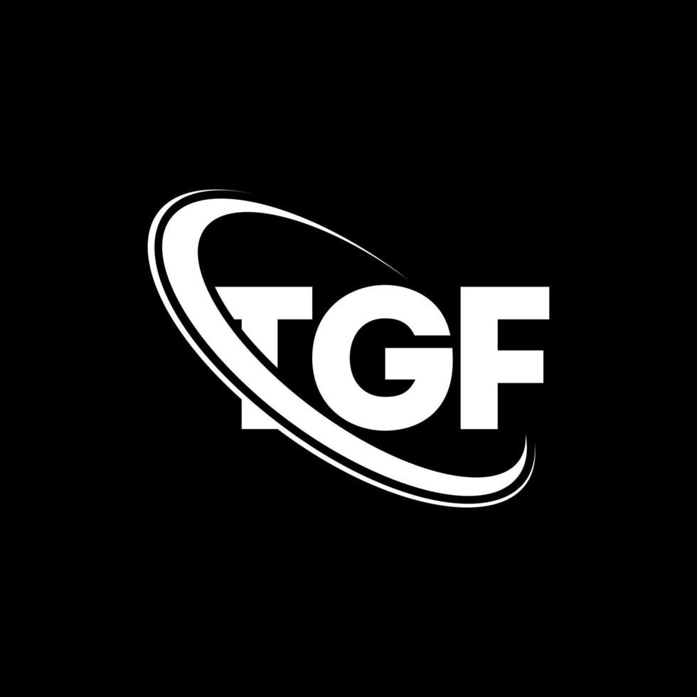 tgf-logo. tgf brief. tgf brief logo ontwerp. initialen tgf-logo gekoppeld aan cirkel en monogram-logo in hoofdletters. tgf typografie voor technologie, business en onroerend goed merk. vector