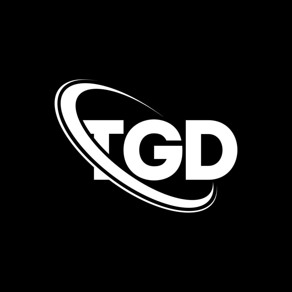 tgd-logo. tgd brief. tgd brief logo ontwerp. initialen tgd-logo gekoppeld aan cirkel en monogram-logo in hoofdletters. tgd typografie voor technologie, business en onroerend goed merk. vector