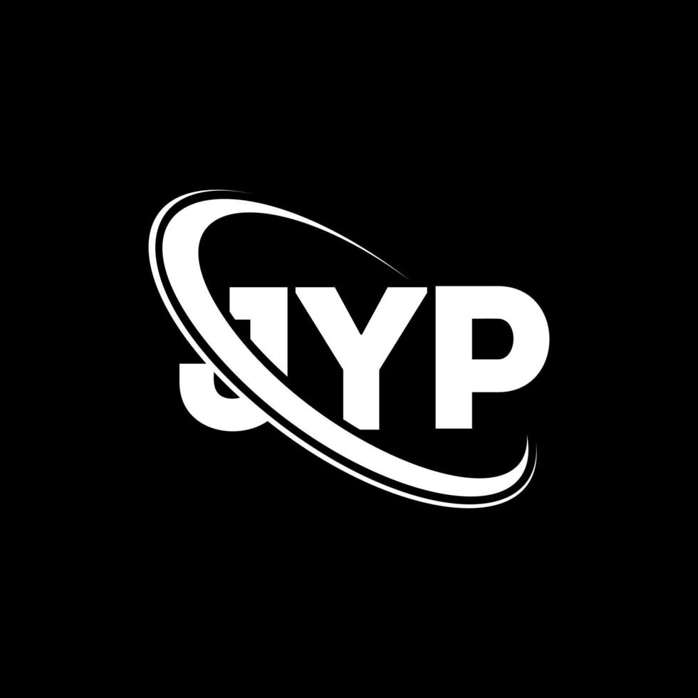 jyp-logo. jip brief. jyp brief logo ontwerp. initialen jyp-logo gekoppeld aan cirkel en monogram-logo in hoofdletters. jyp typografie voor technologie, zaken en onroerend goed merk. vector