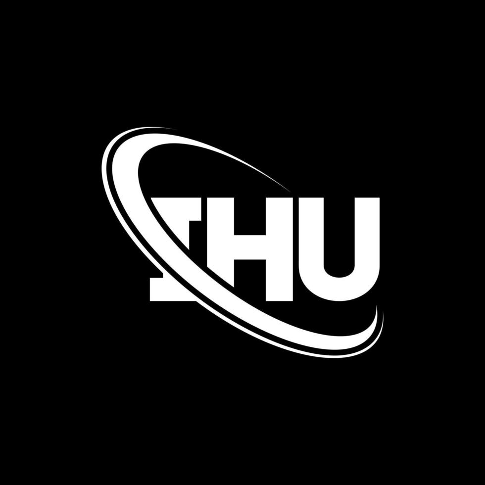 ihu-logo. ihu brief. ihu brief logo ontwerp. initialen ihu logo gekoppeld aan cirkel en hoofdletter monogram logo. ihu typografie voor technologie, zaken en onroerend goed merk. vector