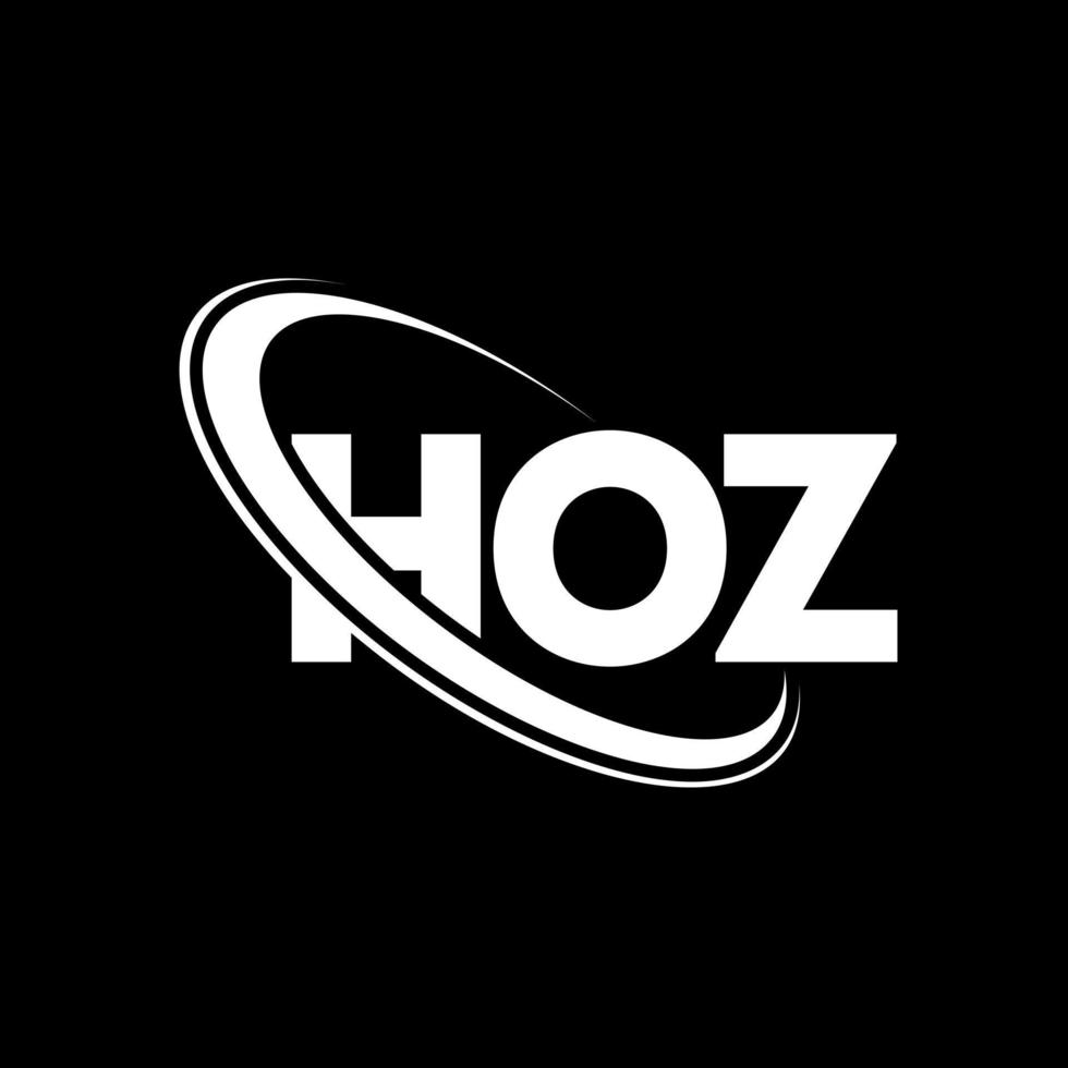 hoz-logo. hoi brief. hoz brief logo ontwerp. initialen hoz logo gekoppeld aan cirkel en hoofdletter monogram logo. hoz typografie voor technologie, zaken en onroerend goed merk. vector