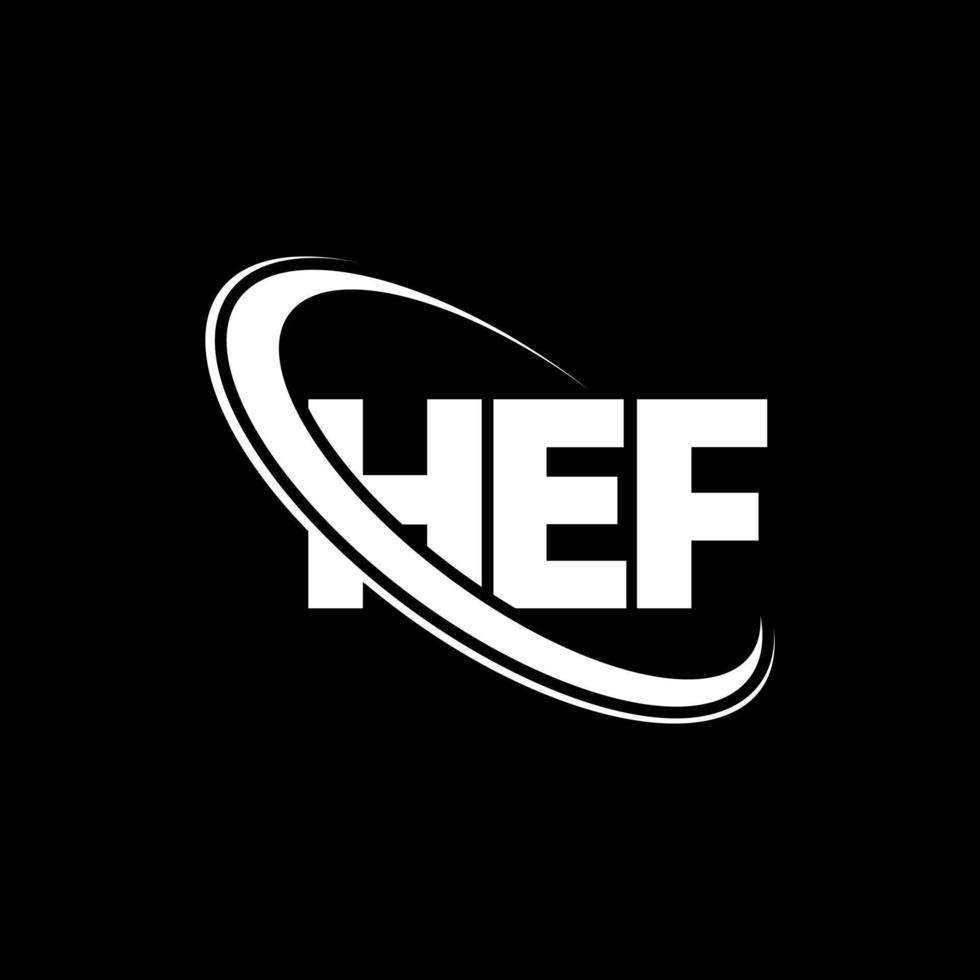 hef-logo. hef brief. hef brief logo ontwerp. initialen hef-logo gekoppeld aan cirkel en monogram-logo in hoofdletters. hef typografie voor technologie, zaken en onroerend goed merk. vector