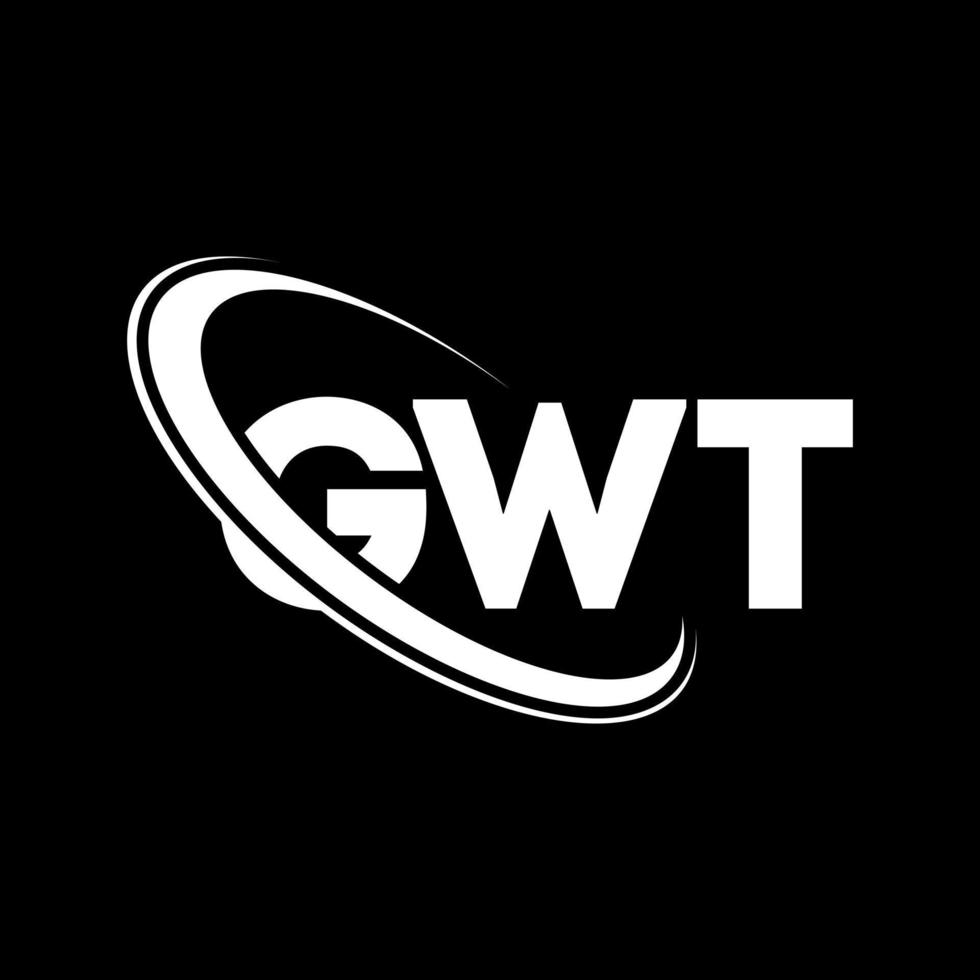 gwt-logo. gwt brief. gwt brief logo ontwerp. initialen gwt-logo gekoppeld aan cirkel en monogram-logo in hoofdletters. gwt typografie voor technologie, zaken en onroerend goed merk. vector