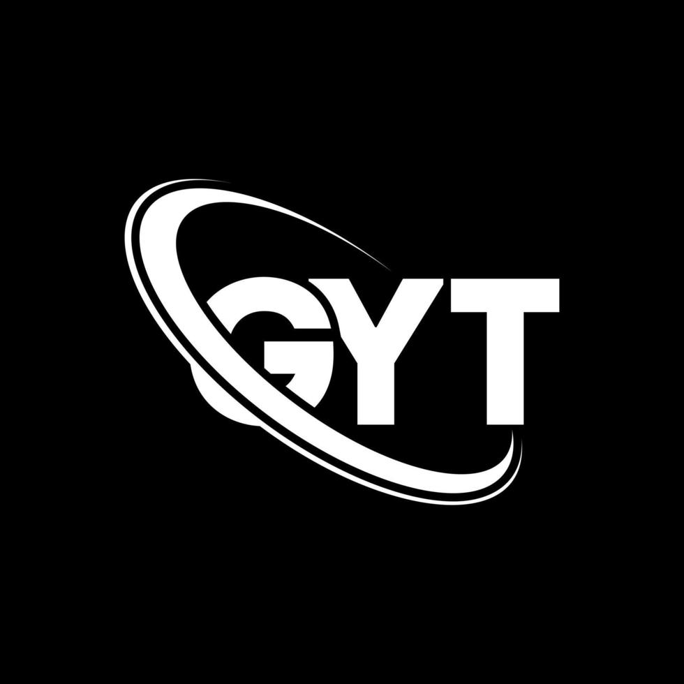 gyt-logo. gy brief. gyt brief logo ontwerp. initialen gyt-logo gekoppeld aan cirkel en monogram-logo in hoofdletters. gyt typografie voor technologie, zaken en onroerend goed merk. vector