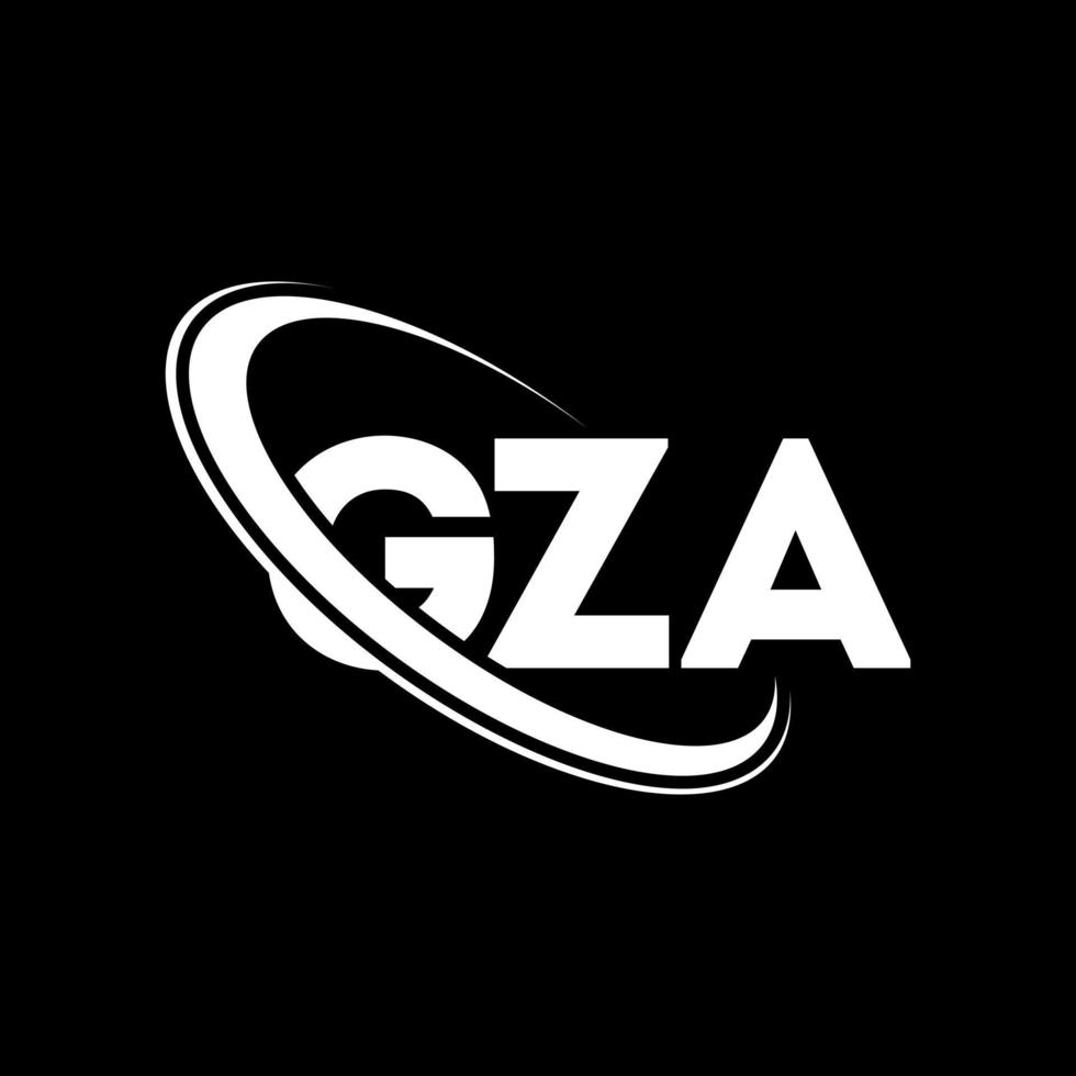 gza-logo. gza brief. gza brief logo ontwerp. initialen gza-logo gekoppeld aan cirkel en monogram-logo in hoofdletters. gza-typografie voor technologie, zaken en onroerend goed merk. vector