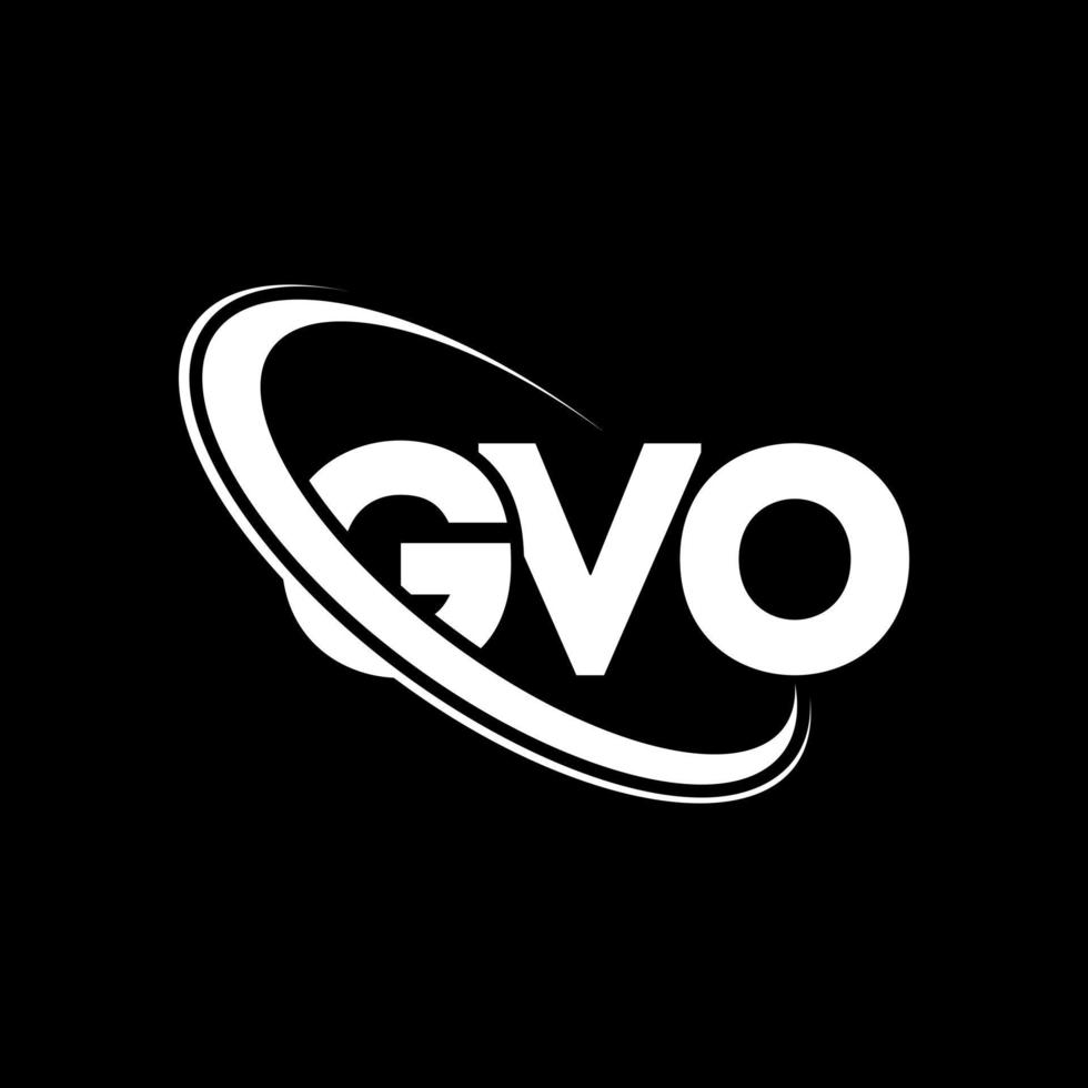 gvo-logo. gvo brief. gvo brief logo ontwerp. initialen gvo-logo gekoppeld aan cirkel en monogram-logo in hoofdletters. gvo typografie voor technologie, zaken en onroerend goed merk. vector