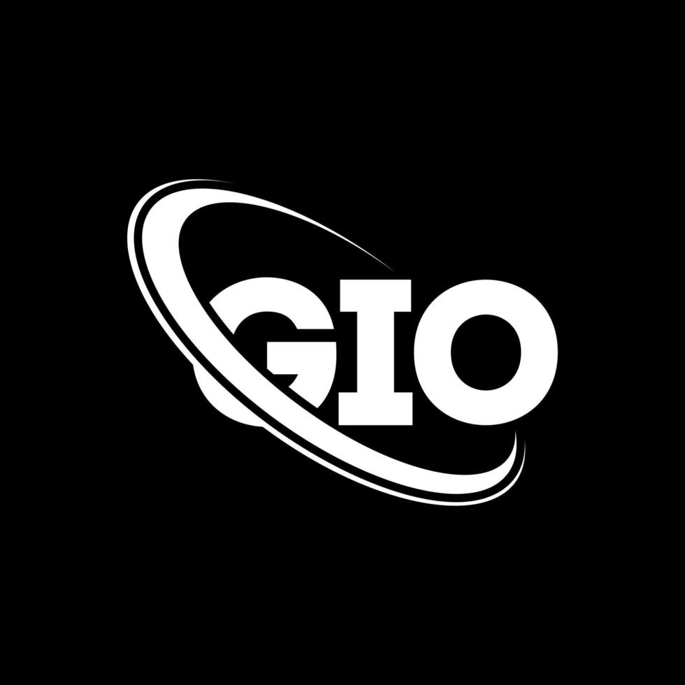 gio-logo. gio brief. gio brief logo ontwerp. initialen gio-logo gekoppeld aan cirkel en monogram-logo in hoofdletters. gio typografie voor technologie, zaken en onroerend goed merk. vector