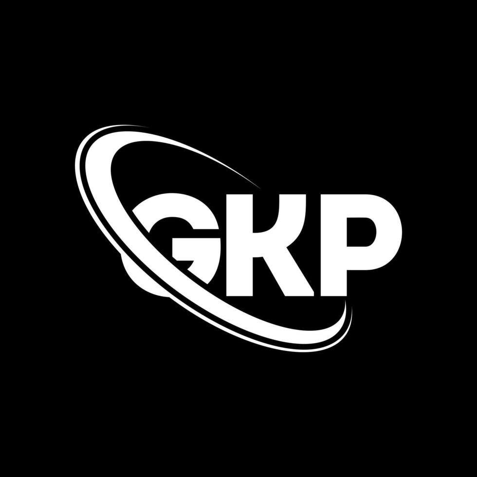 gkp-logo. gkp brief. gkp brief logo ontwerp. initialen gkp-logo gekoppeld aan cirkel en monogram-logo in hoofdletters. gkp-typografie voor technologie, zaken en onroerend goed merk. vector