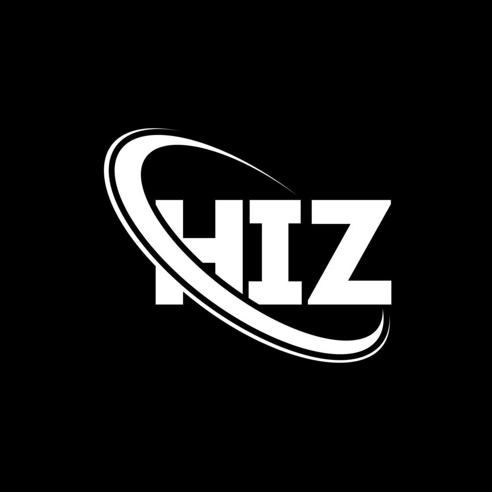 hiz-logo. z'n brief. hiz brief logo ontwerp. initialen hiz-logo gekoppeld aan cirkel en monogram-logo in hoofdletters. hiz typografie voor technologie, zaken en onroerend goed merk. vector