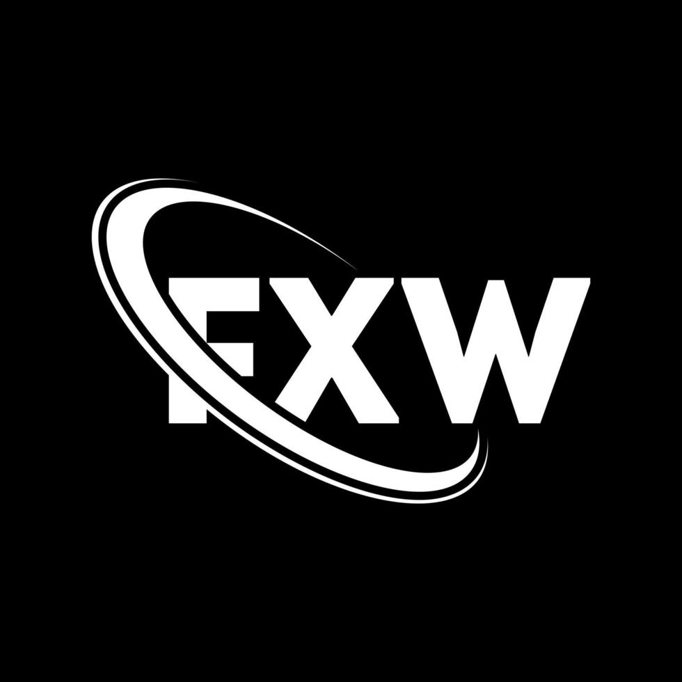 fxw-logo. fxw brief. fxw brief logo ontwerp. initialen fxw logo gekoppeld aan cirkel en hoofdletter monogram logo. fxw typografie voor technologie, zaken en onroerend goed merk. vector