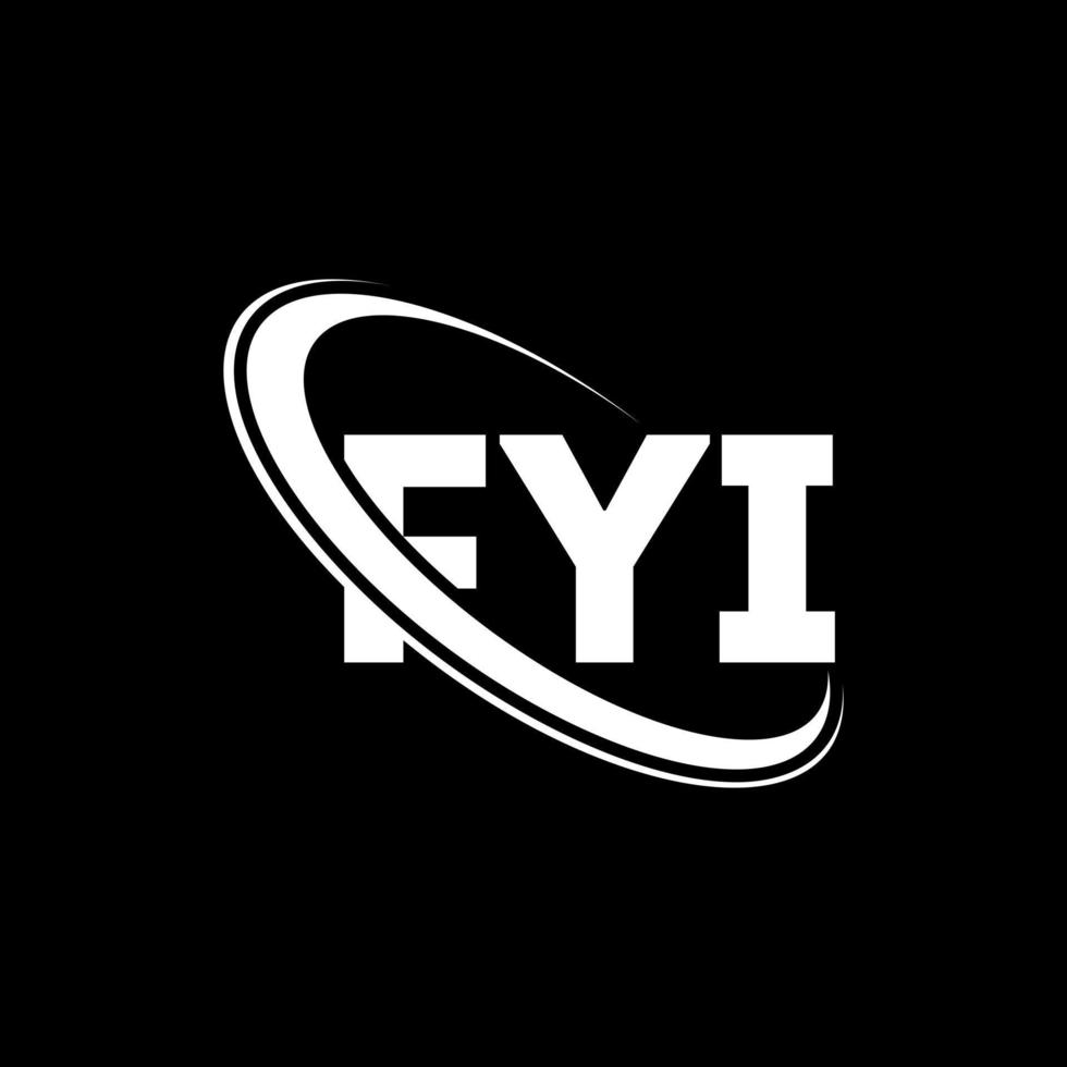 fyi-logo. fyi brief. fyi brief logo ontwerp. initialen fyi-logo gekoppeld aan cirkel en monogram-logo in hoofdletters. fyi typografie voor technologie, zaken en onroerend goed merk. vector