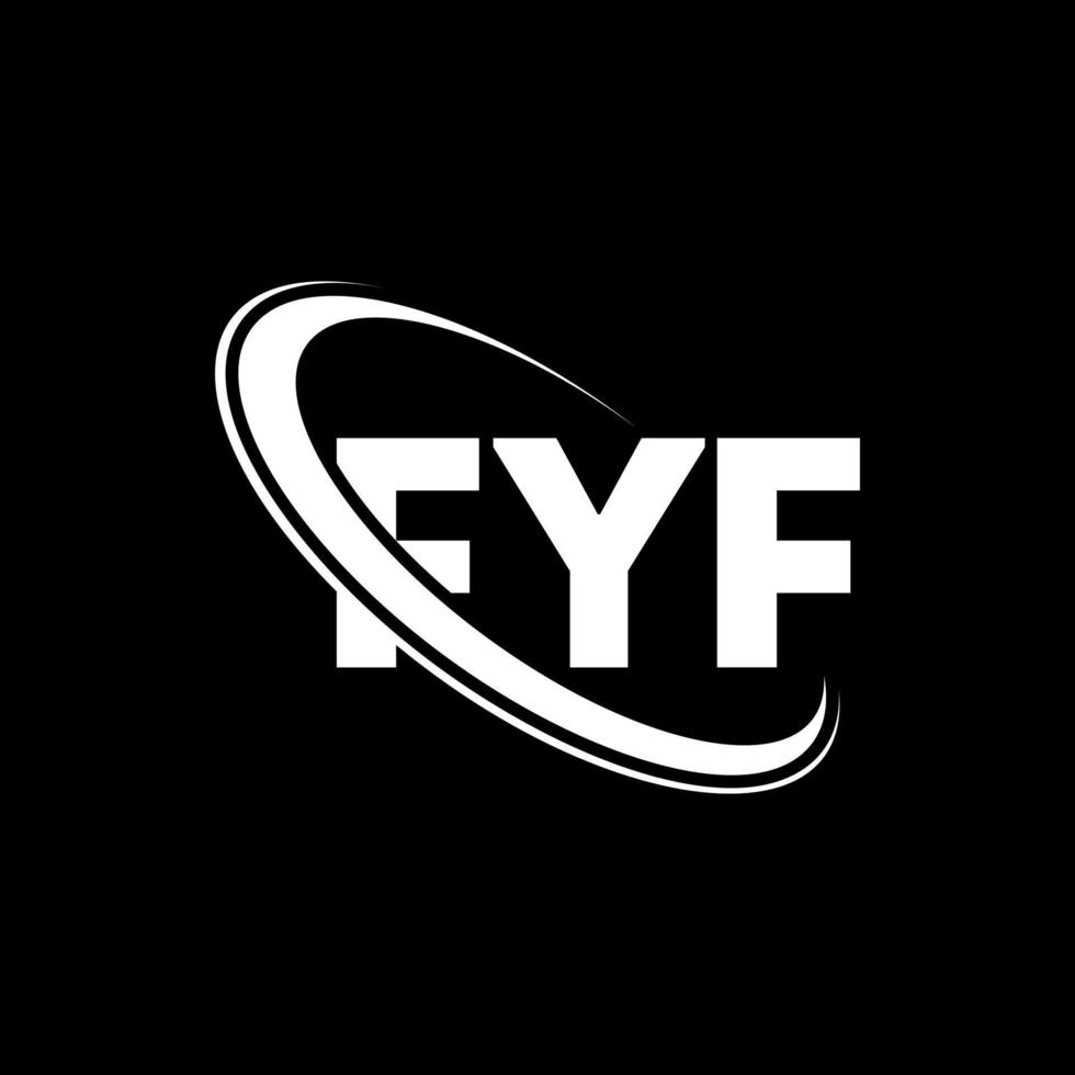fyf-logo. ff brief. fyf brief logo ontwerp. initialen fyf-logo gekoppeld aan cirkel en monogram-logo in hoofdletters. fyf typografie voor technologie, zaken en onroerend goed merk. vector