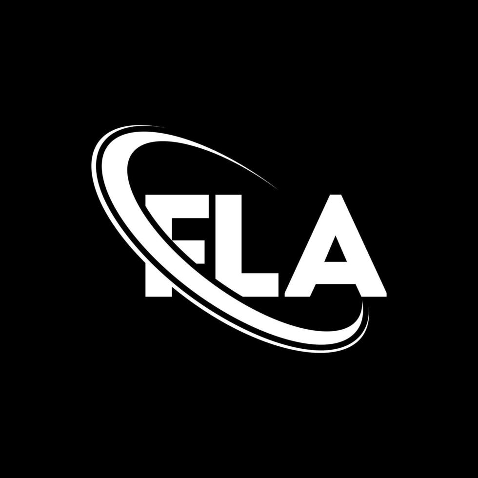 fla-logo. vla brief. fla brief logo ontwerp. initialen fla-logo gekoppeld aan cirkel en monogram-logo in hoofdletters. fla typografie voor technologie, zaken en onroerend goed merk. vector