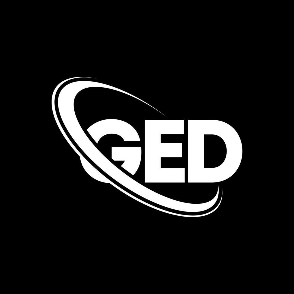 ged-logo. ged brief. ged brief logo ontwerp. initialen ged logo gekoppeld aan cirkel en hoofdletter monogram logo. ged typografie voor technologie, business en onroerend goed merk. vector