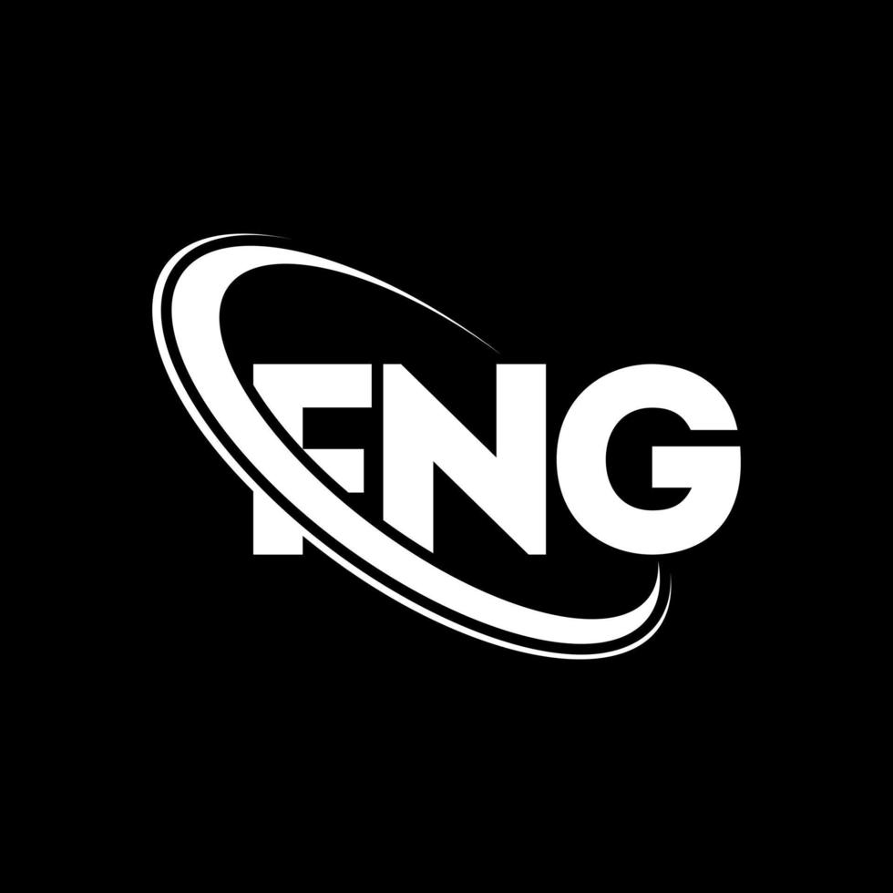 fng-logo. fn brief. fng brief logo ontwerp. initialen fng-logo gekoppeld aan cirkel en monogram-logo in hoofdletters. fng typografie voor technologie, zaken en onroerend goed merk. vector