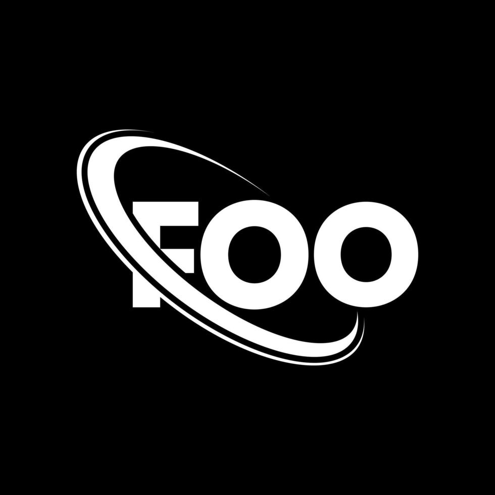 foo-logo. foe brief. foo brief logo ontwerp. initialen foo logo gekoppeld aan cirkel en hoofdletter monogram logo. foo typografie voor technologie, zaken en onroerend goed merk. vector