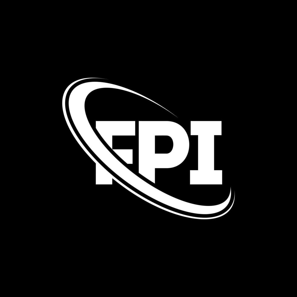fpi-logo. fpi brief. fpi brief logo ontwerp. initialen fpi-logo gekoppeld aan cirkel en monogram-logo in hoofdletters. fpi typografie voor technologie, zaken en onroerend goed merk. vector