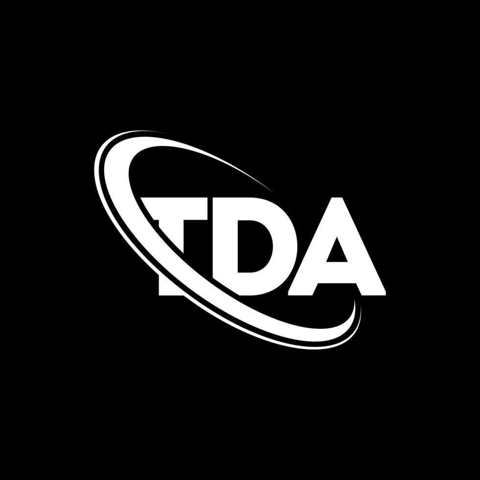 tda-logo. tda brief. tda brief logo ontwerp. initialen tda-logo gekoppeld aan cirkel en monogram-logo in hoofdletters. tda typografie voor technologie, zaken en onroerend goed merk. vector