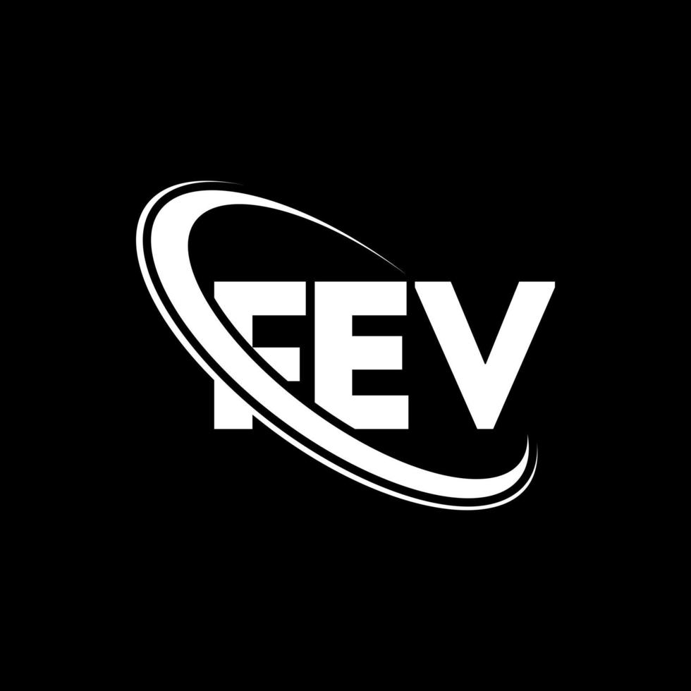 fev-logo. fev brief. fev brief logo ontwerp. initialen fev logo gekoppeld aan cirkel en hoofdletter monogram logo. fev typografie voor technologie, zaken en onroerend goed merk. vector