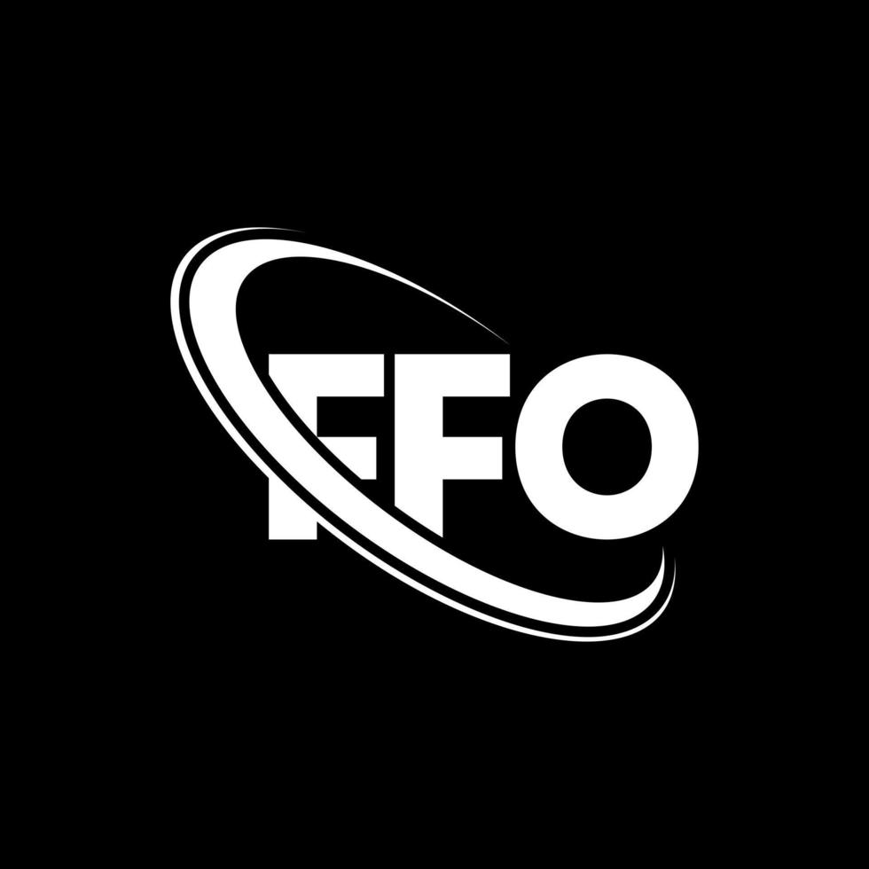 ffo-logo. ff brief. ffo brief logo ontwerp. initialen ffo-logo gekoppeld aan cirkel en monogram-logo in hoofdletters. ffo typografie voor technologie, zaken en onroerend goed merk. vector