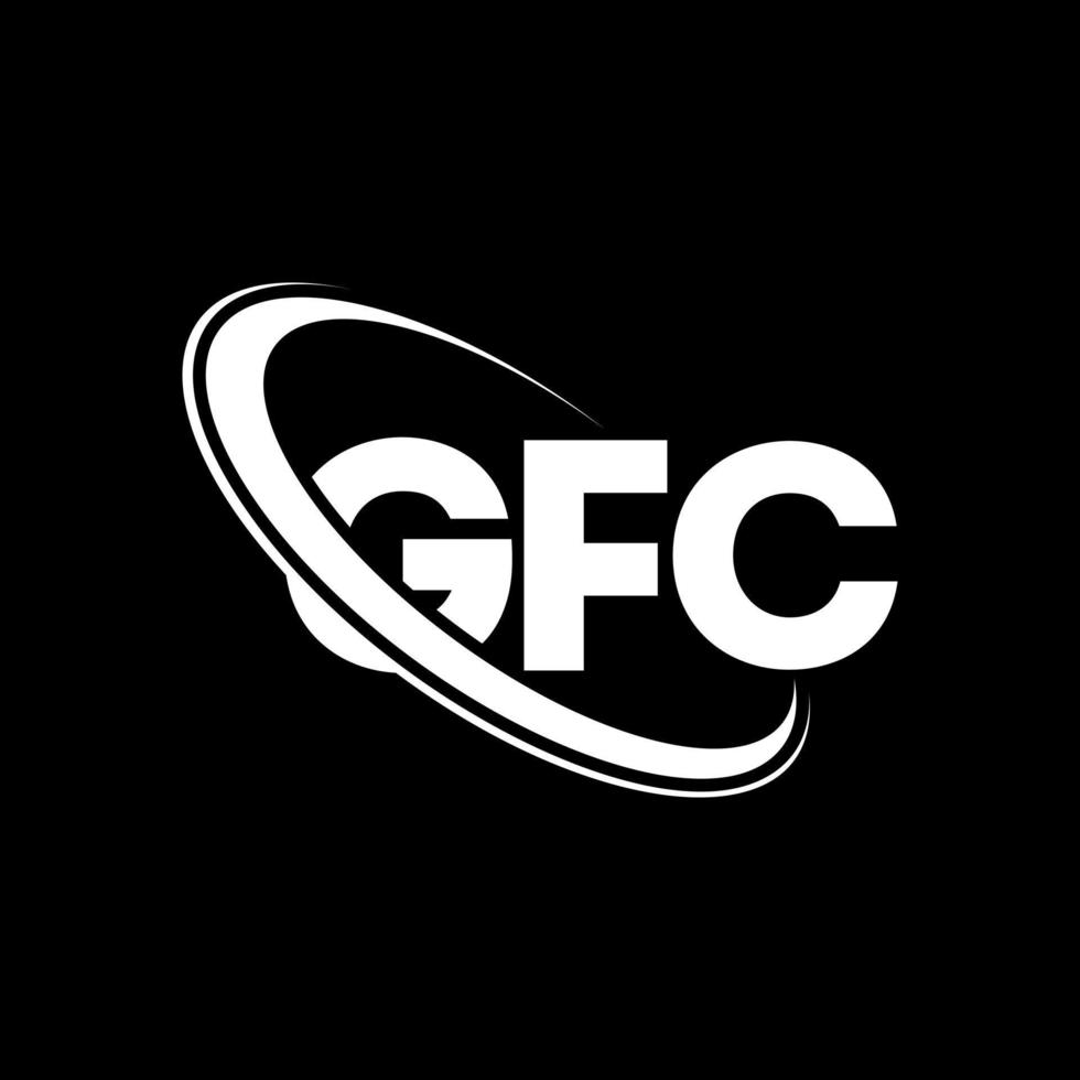 gfc-logo. gfc brief. gfc brief logo ontwerp. initialen gfc-logo gekoppeld aan cirkel en monogram-logo in hoofdletters. gfc-typografie voor technologie, zaken en onroerend goed merk. vector