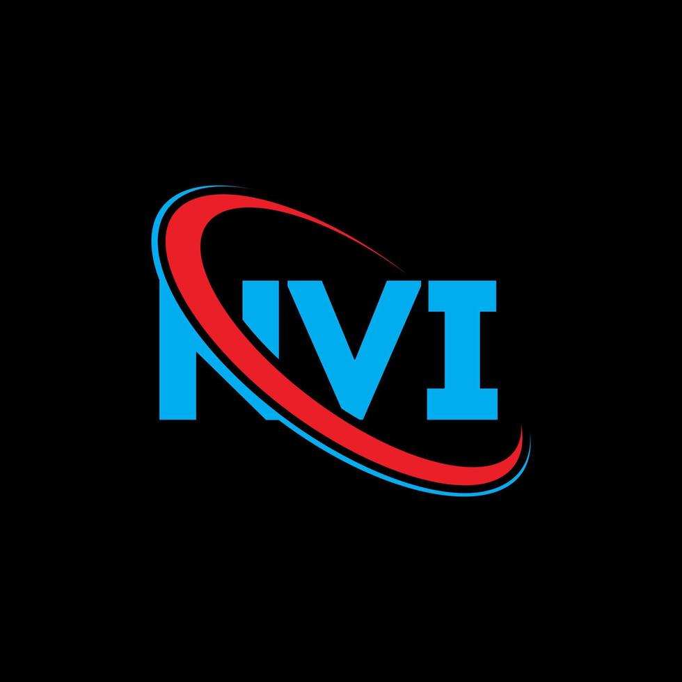 nvi-logo. nvi brief. nvi brief logo ontwerp. initialen nvi-logo gekoppeld aan cirkel en monogram-logo in hoofdletters. nvi typografie voor technologie, zaken en onroerend goed merk. vector