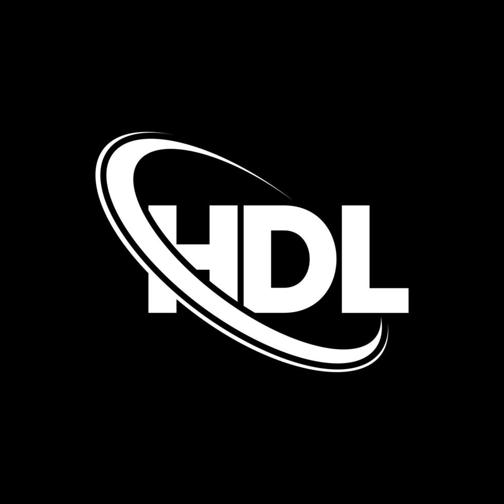 hdl-logo. hdl brief. hdl brief logo ontwerp. initialen hdl-logo gekoppeld aan cirkel en monogram-logo in hoofdletters. hdl-typografie voor technologie, zaken en onroerend goed merk. vector