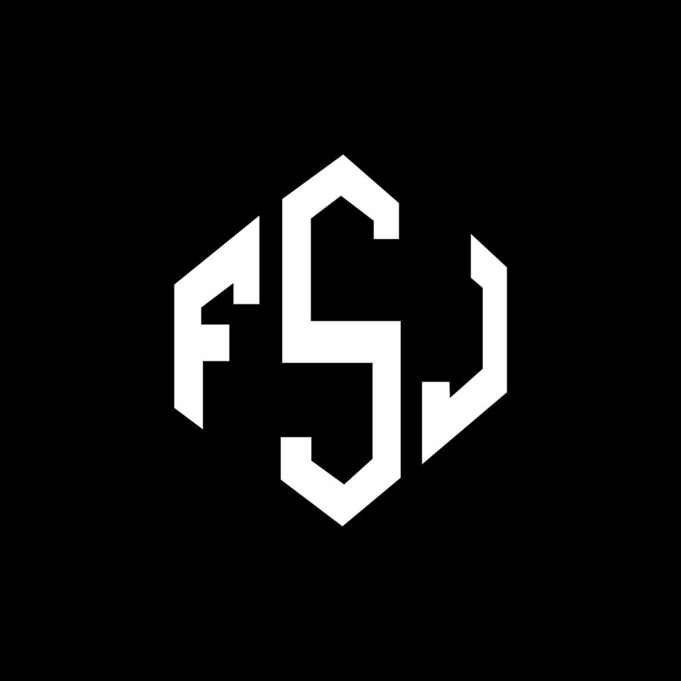 fsj letter logo-ontwerp met veelhoekvorm. fsj veelhoek en kubusvorm logo-ontwerp. fsj zeshoek vector logo sjabloon witte en zwarte kleuren. fsj-monogram, bedrijfs- en onroerendgoedlogo.