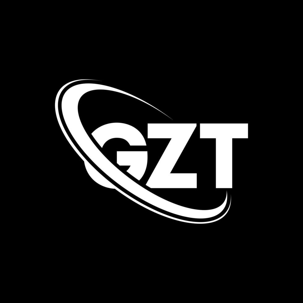 gzt-logo. gzt brief. gzt brief logo ontwerp. initialen gzt-logo gekoppeld aan cirkel en monogram-logo in hoofdletters. gzt-typografie voor technologie, zaken en onroerend goed merk. vector