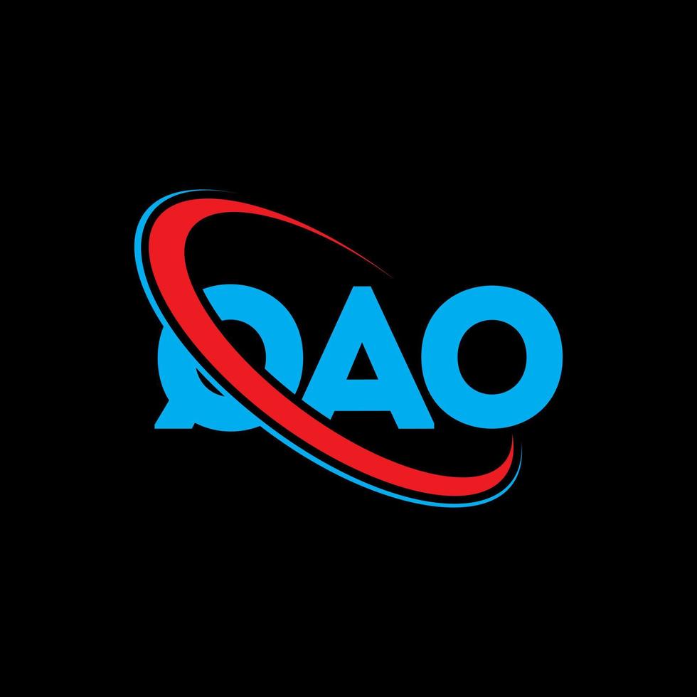 qao-logo. qao brief. qao brief logo ontwerp. initialen qao-logo gekoppeld aan cirkel en monogram-logo in hoofdletters. qao typografie voor technologie, zaken en onroerend goed merk. vector