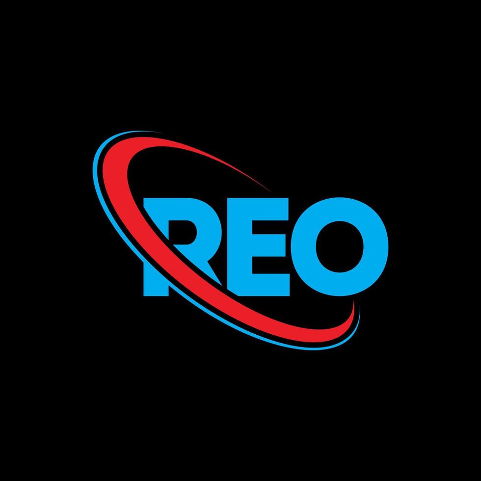 reo-logo. reo brief. reo brief logo ontwerp. initialen reo logo gekoppeld aan cirkel en hoofdletter monogram logo. reo typografie voor technologie, zaken en onroerend goed merk. vector