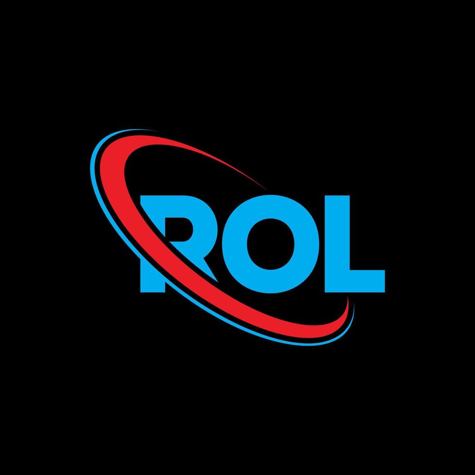 rol-logo. rol brief. rol brief logo ontwerp. initialen rol logo gekoppeld aan cirkel en hoofdletter monogram logo. rol typografie voor technologie, business en onroerend goed merk. vector