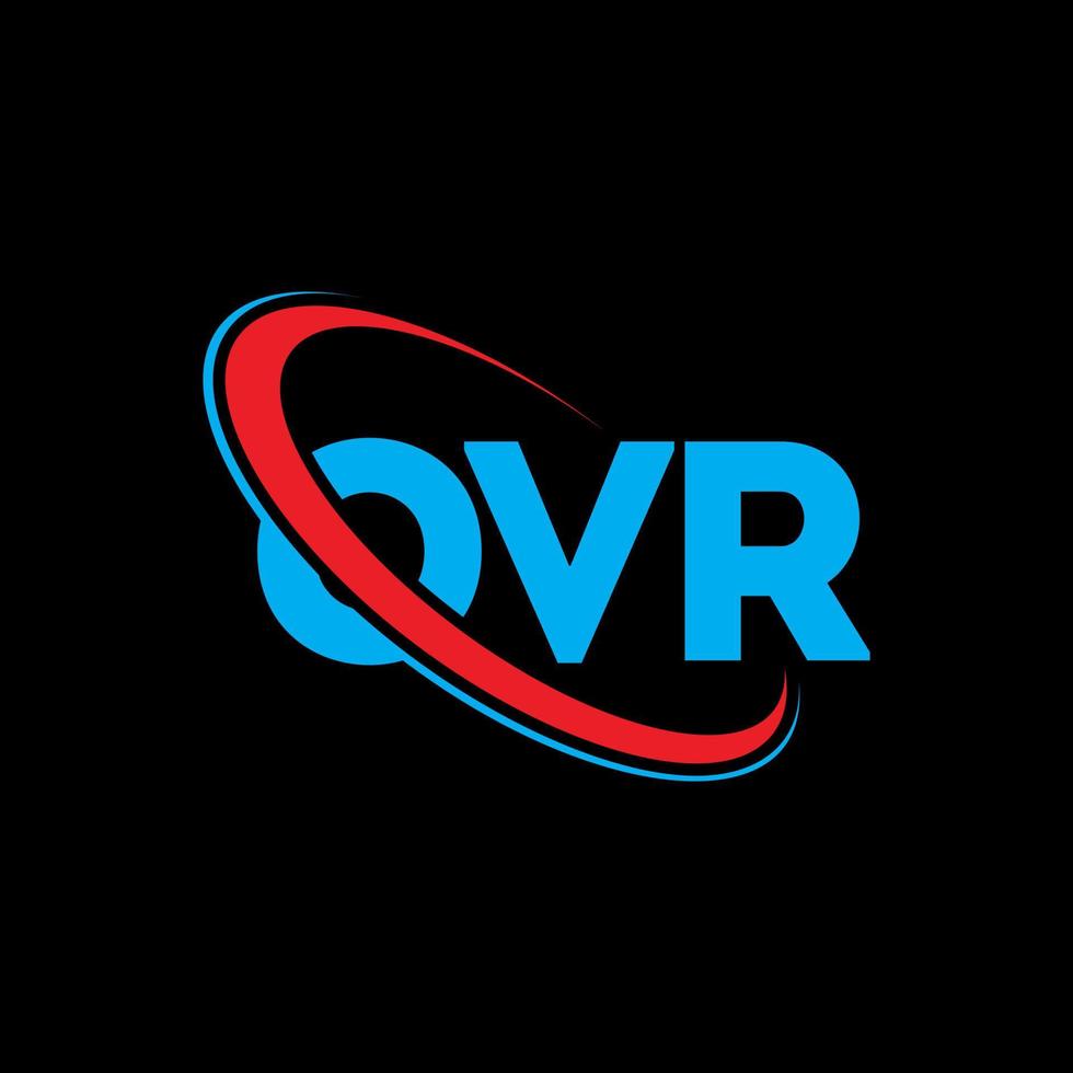 ovr-logo. ov brief. ovr brief logo ontwerp. initialen ovr-logo gekoppeld aan cirkel en monogram-logo in hoofdletters. ovr typografie voor technologie, zaken en onroerend goed merk. vector