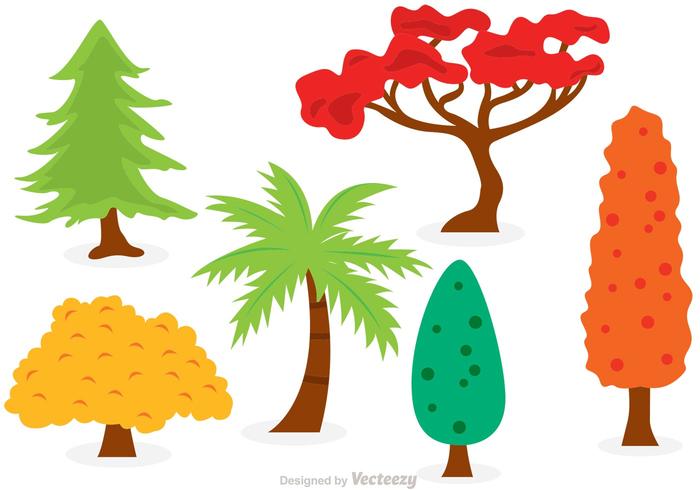 Cartoon Bomen Vector Set